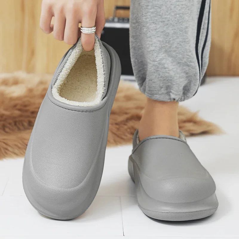 2025 Men's Slippers New Model Warm Thick Bottom Non-Slip Shoes Soft Comfortable Heel Covering Wear-Resistant Indoor Footwear