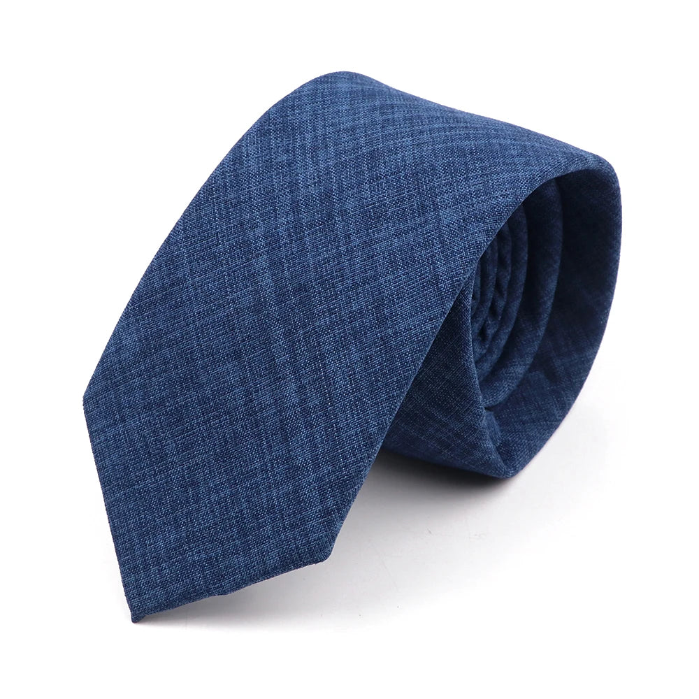 Novelty New Solid Color Ties For Men 100%Cotton Handmade High Quality Necktie Pink Green Orange 6.5cm Skinny Slim Ties Accessory