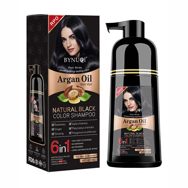 Hair Color Shampoo for Gray Hair 3 in 1 Black Hair Dye Shampoo for Women&Men Natural Herbal Safety Nourishing Hair Care Cream