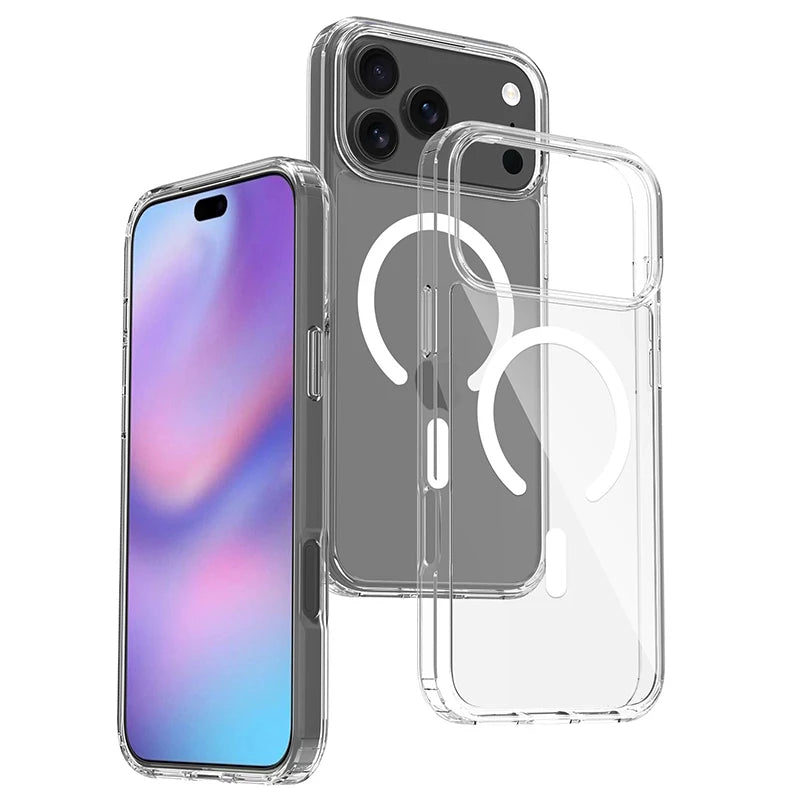 Magnetic Magsafe Case For iPhone 17 Pro Max Hybrid Hard Cover for iPhone17ProMax iPhone17Pro 2025 Clear Shockproof Soft Shell