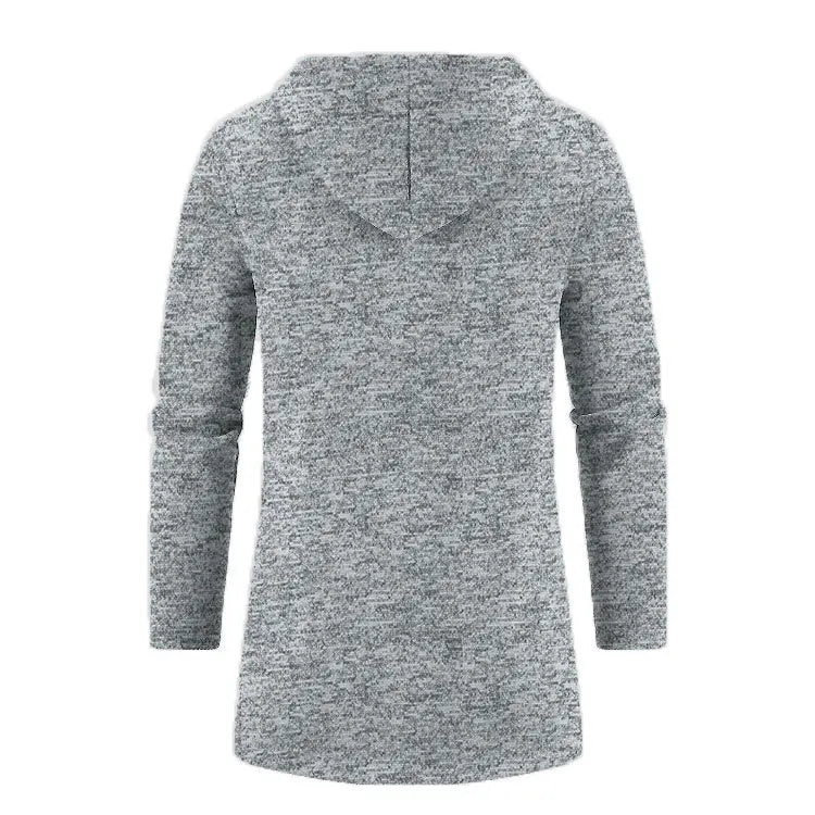 Spring Autumn Men's Hooded Long Jackets Solid Kintting Cardigan Outwear Casual Male Coats Zipper Warm Streetwear Hoodies Jacket