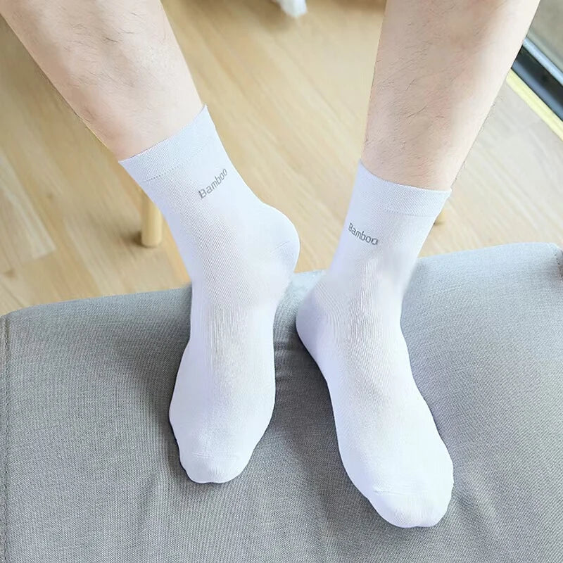10/5Pairs Men Bamboo Socks Comfortable Breathable Casual Business Men's Crew Socks High Quality Guarantee Sox Male size 38-44