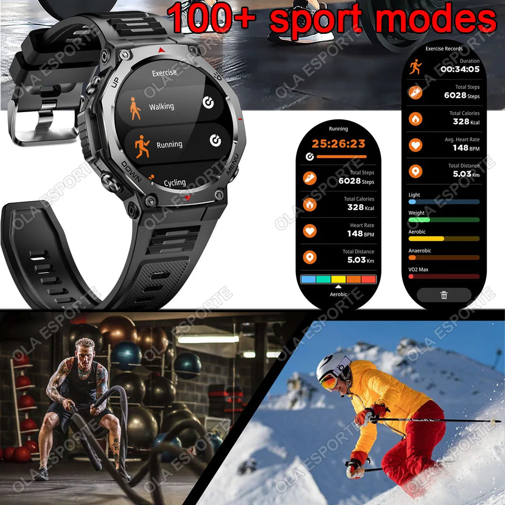 2025 T-Rex 3 GPS Smart Watch 5ATM IP69K Waterproof Clock GPS Tracker Altimeter Call Military Sport Smartwatch Men Women Bracelet