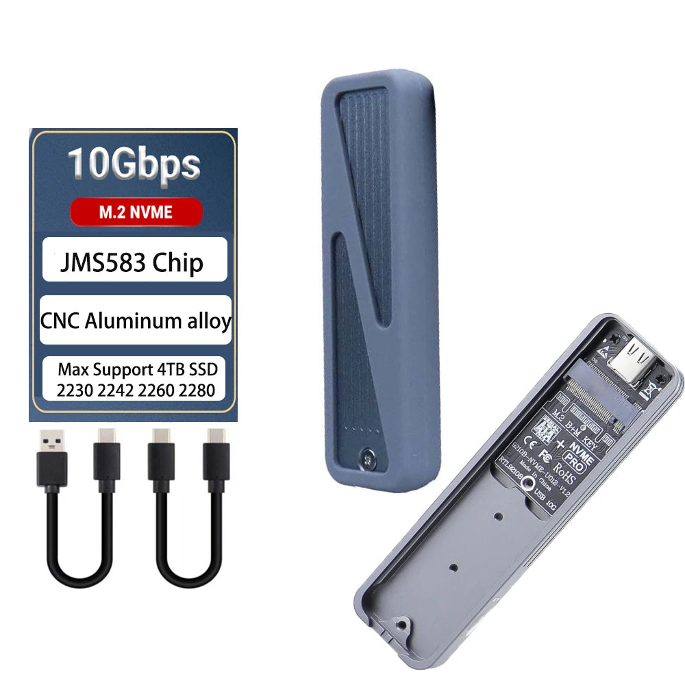 M2 SSD Case NVME SATA with Cover Protector M.2 to USB Type C 3.1 SSD Adapter for NVME PCIE NGFF SATA SSD Disk Box M.2 SSD Case