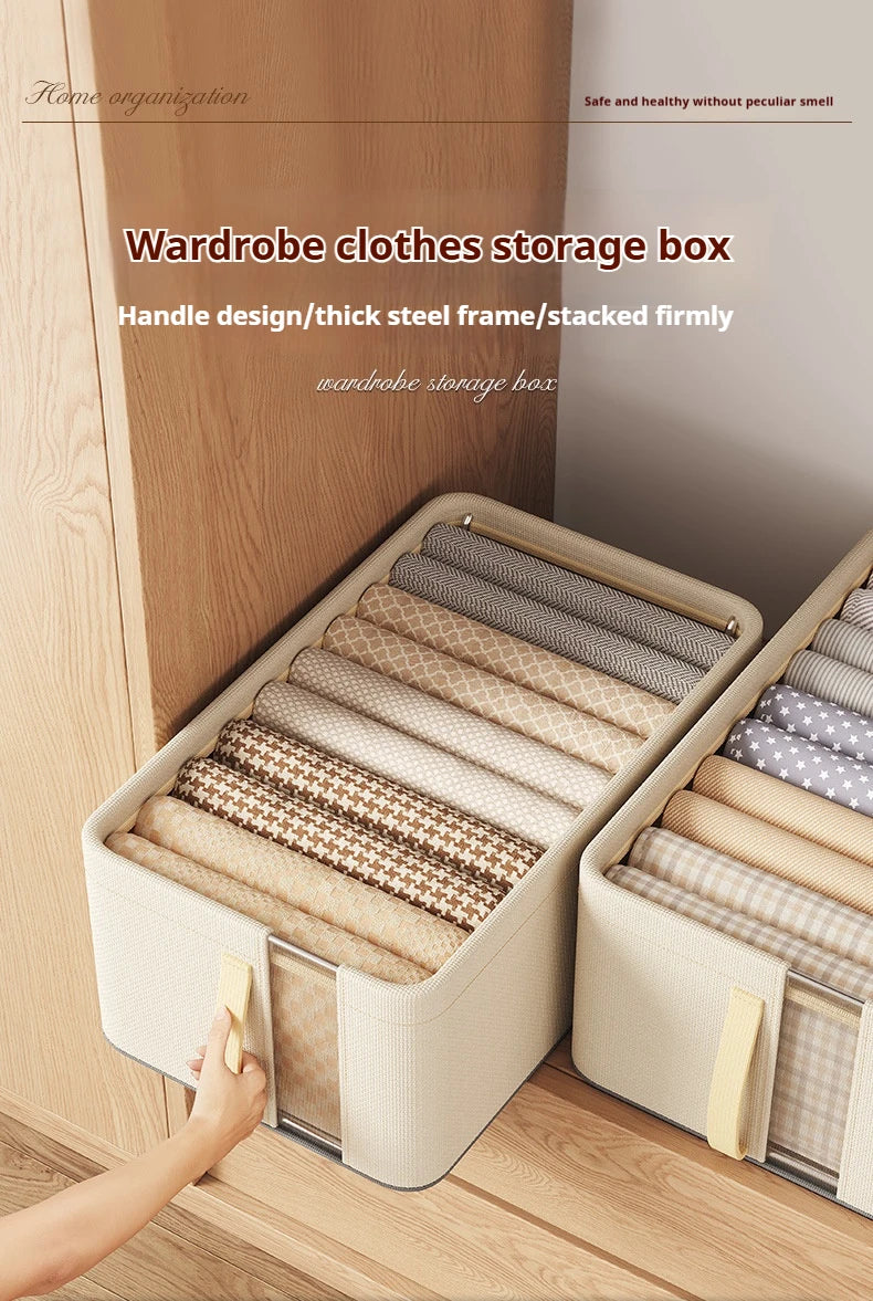 Clothing Storage Box Stack-able Pants Sweater Organizers Household Closet Divider Boxes Wardrobe Storage Organizer