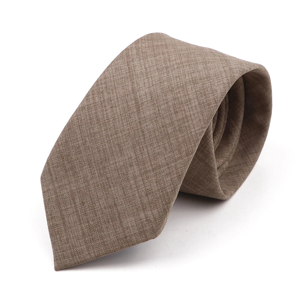 Novelty New Solid Color Ties For Men 100%Cotton Handmade High Quality Necktie Pink Green Orange 6.5cm Skinny Slim Ties Accessory