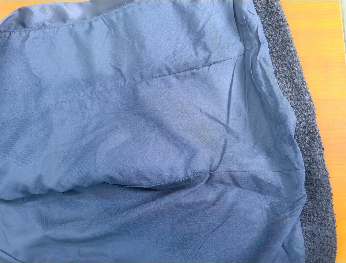 Maxi Formal Luxury Evening Dresses Women Summer Autumn Single Breasted Crystal Satin Tweed Long Dress Blue Party Dinner Vestidos