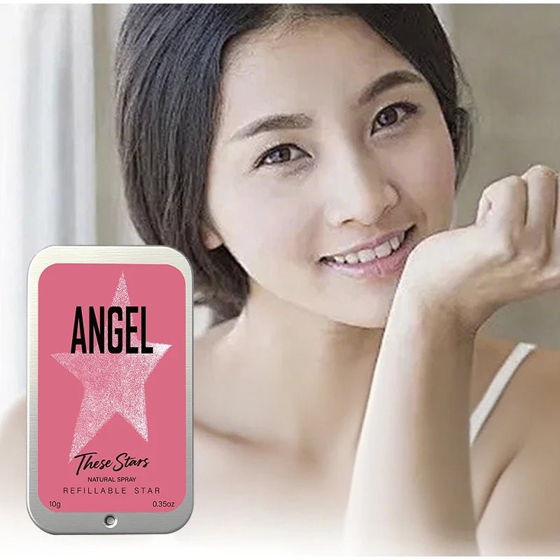 Angel Star Solid Perfume Cream, Portable Refillable Fragrance Balm, Woody Scent Refreshing Lasting Fragrance Balm Gift For Women