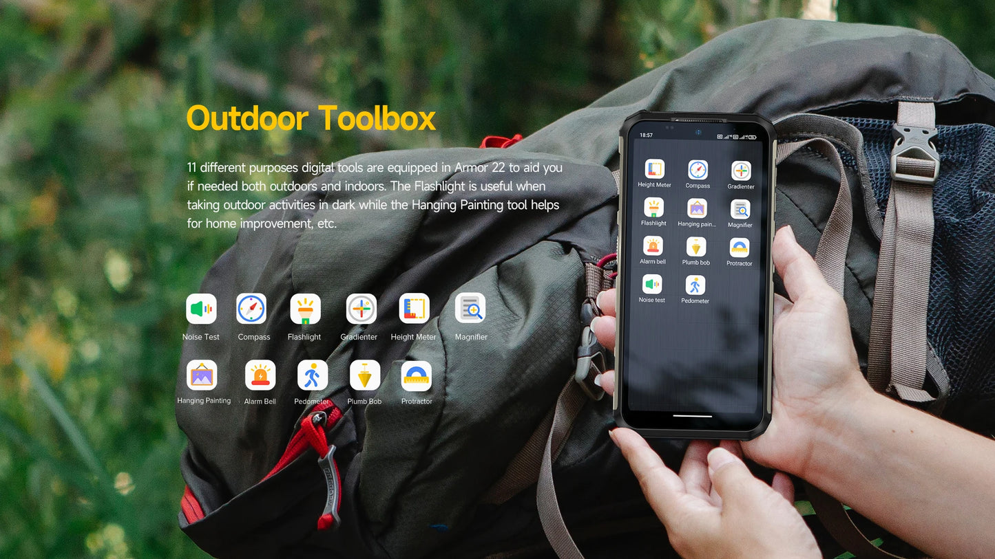 Ulefone Armor 22 Rugged Phone ,16GB (8GB+8GB) RAM ,128GB/256GB ROM , Android 13 Smartphone,NFC 64MP 4G Phone