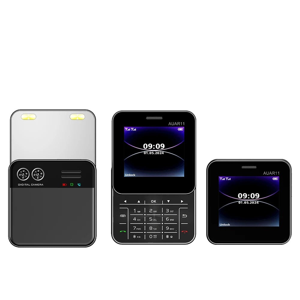 SERVO AUAR11 Rotating Mobile Phone 2 SIM Stadby Torch Speed Dial Magic Voice FM Radio 2G GSM 2.4" Slide Screen Small Cellphones