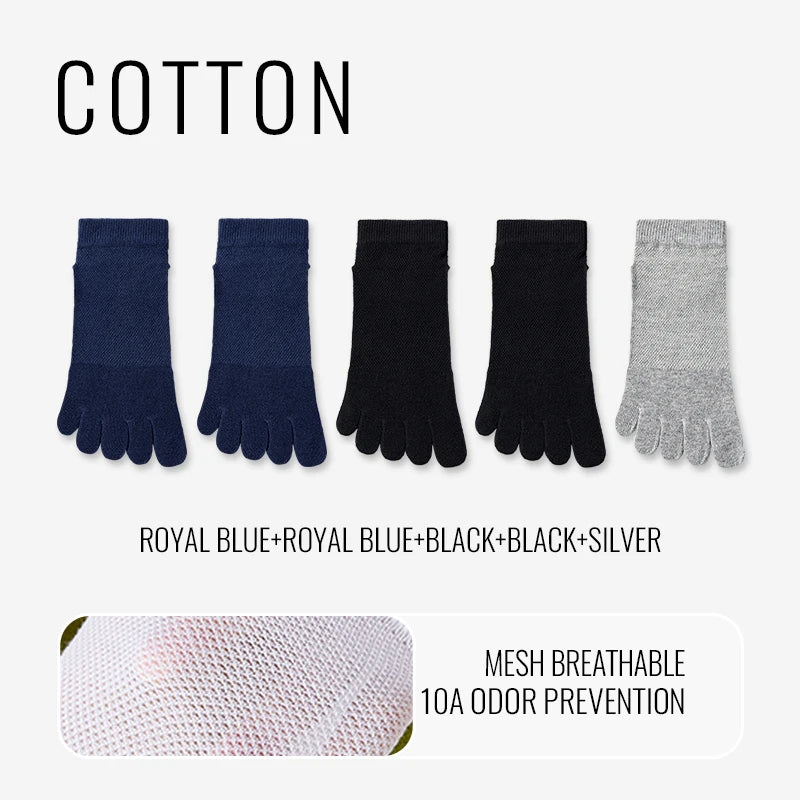 MiiOW Cotton Five Finger Short Sock Men Ankle Spilt Toe Sock Summer Thin Sock Breathable Mesh Sweat Absorbent Antibacterial Soc