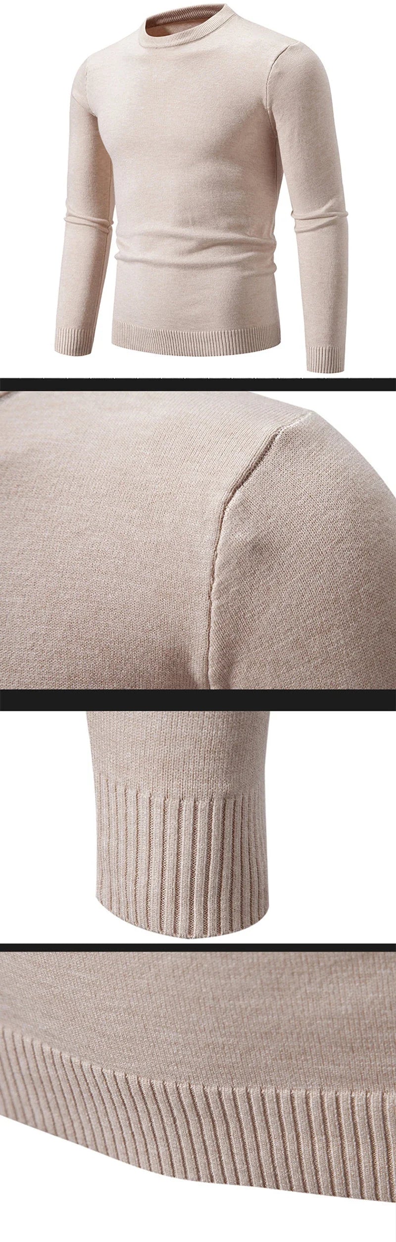 Men's Dress Crew Neck Sweater Slim Fit Lightweight Sweatshirts Knitted Pullover Streetwear Casual Fashion Long Sleeve Sweater