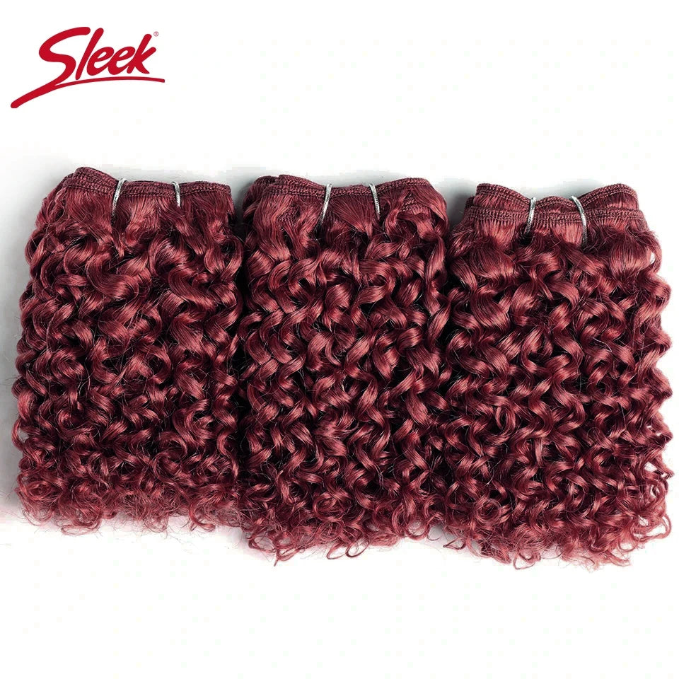 Sleek Indian Jerry Curly P1B/30# P4/30# Human Hair Double Drawn Red 99J Brown 2# Burg# 30# Remy Bundles Hair Extension 3Pcs Lot