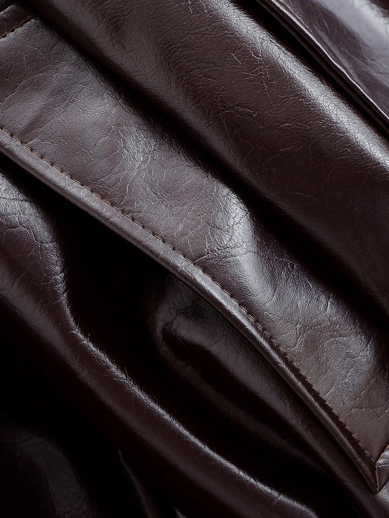 Women's clothing 2025 early autumn new fashionable simple temperament belt lapel imitation leather windbreaker