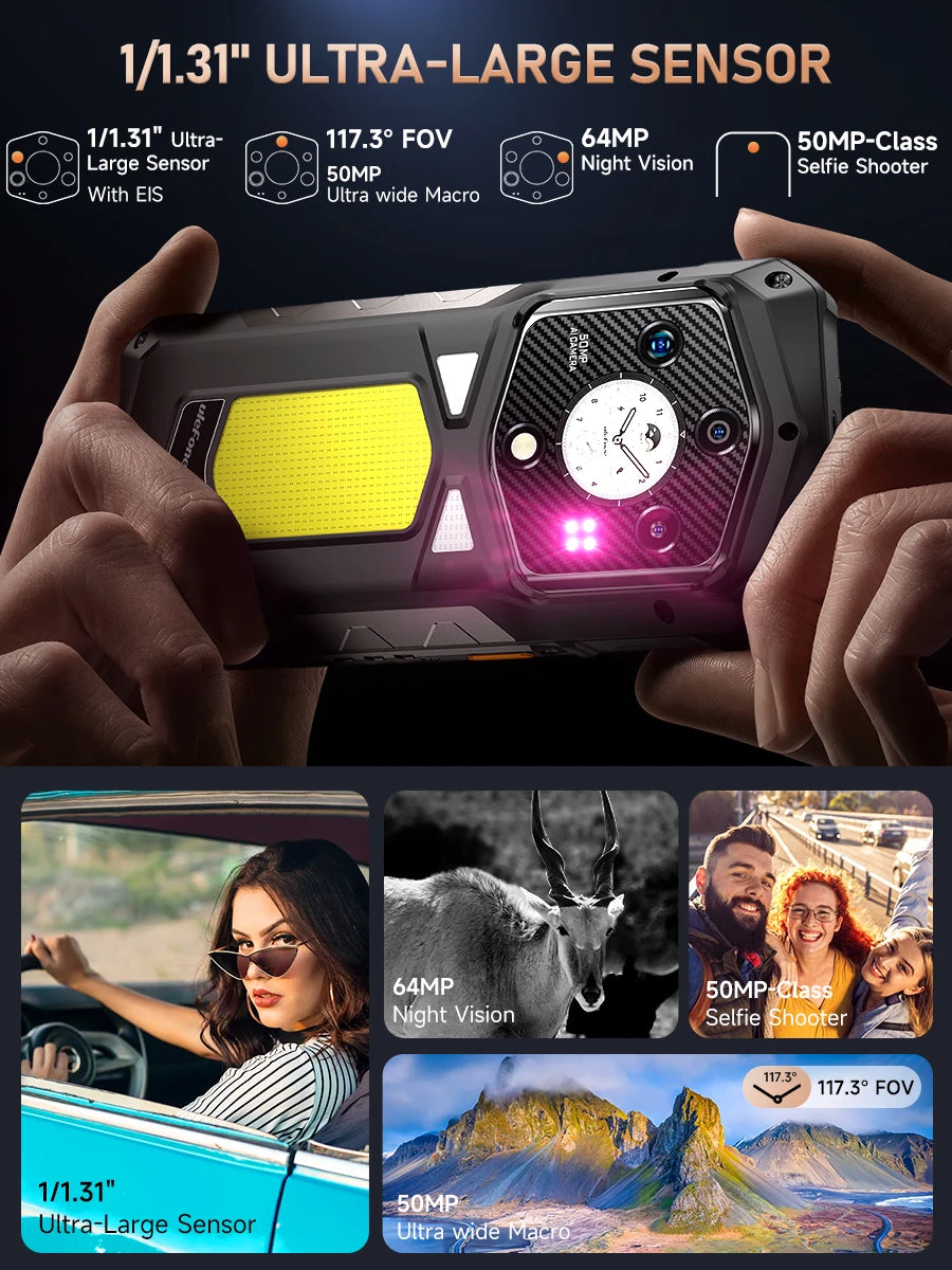 Ulefone Armor 29 Pro 5G AI Rugged Phone 21200mAh 120W 64MP Night Vision 6.67" 120Hz 512GB ROM Mobile MTK Dimensity 7400