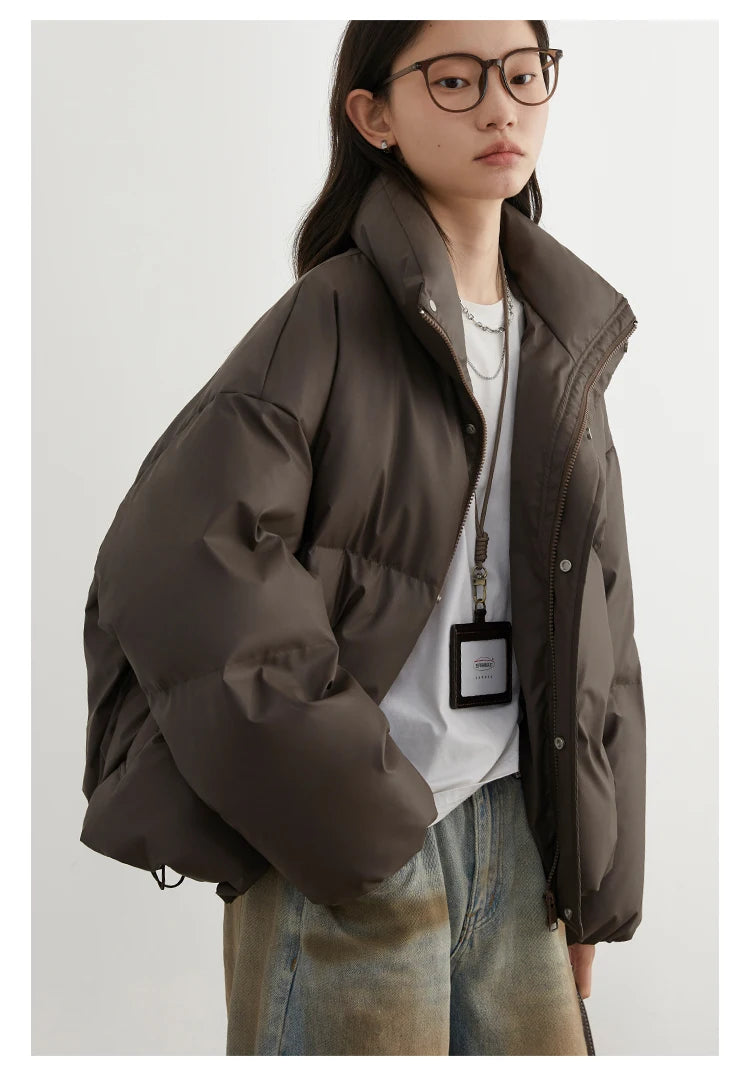 CHIC VEN Women Down Coats Solid Sports Casual Stand Collar PU 90 White Duck Down Ladies Down Jacket Autumn Winter 2025 Clothing