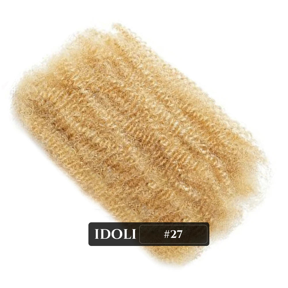 Afro Kinkys Bulk Human Hair for Dreadlocks Extensions Repair Locs Twist Braiding Afro Kinky Human Hair for Locs Natural 12-18