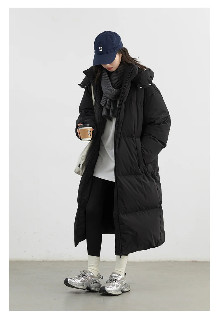 CHIC VEN Korean Women White Down Coats Loose Solid Female 90 White Duck Down Jacket for Woman Tops Autumn Winter 2024 Clothing