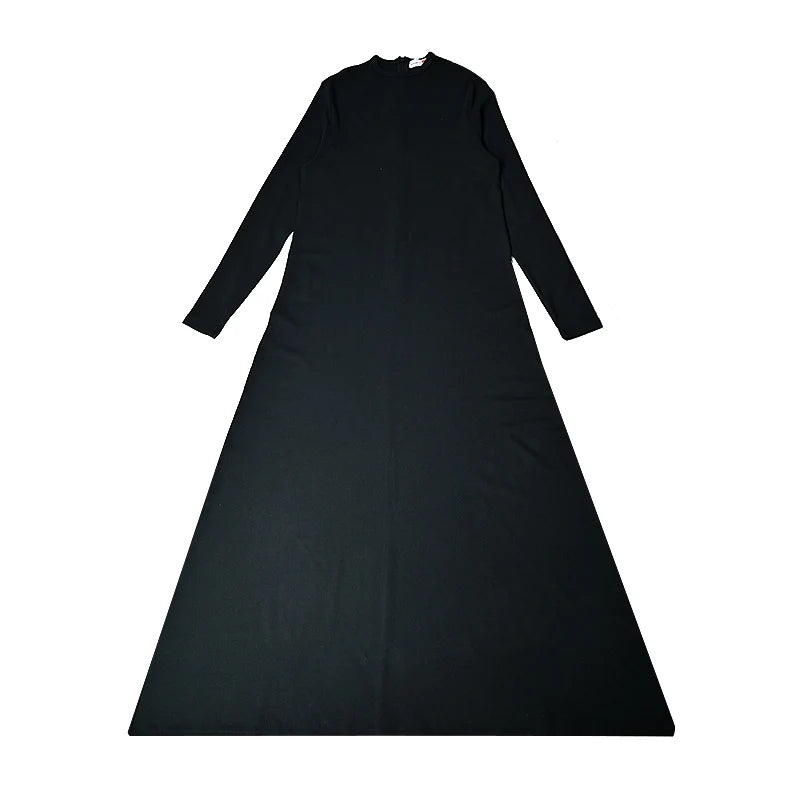 Maxi dress women long sleeve lady dresses flowers and pearls top causual dress round neck black modal ribbed top sizes XS-XXXL