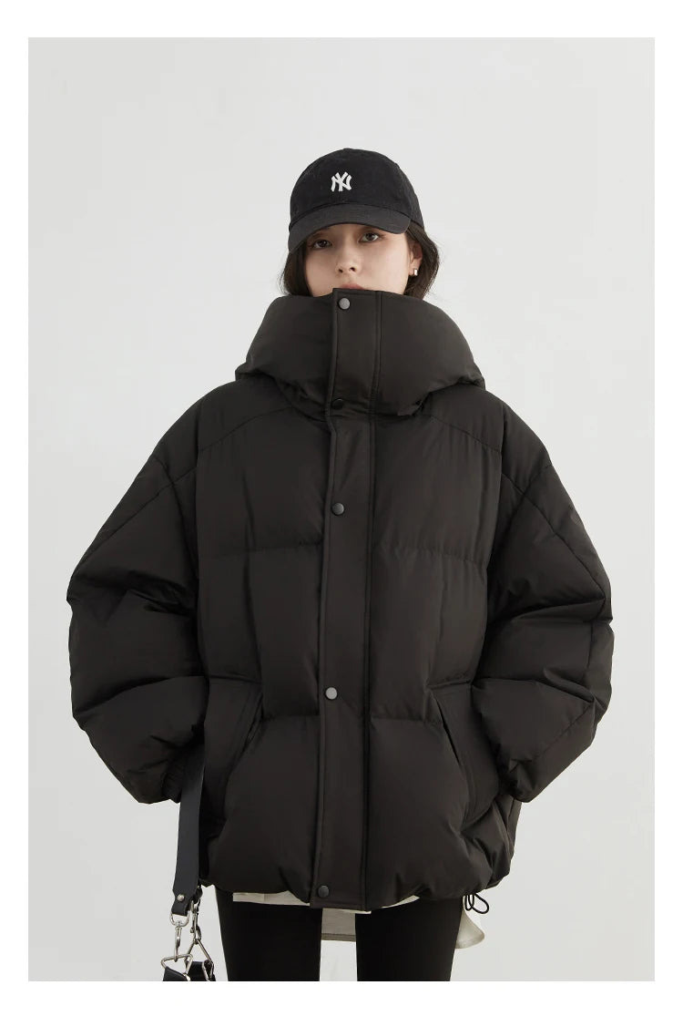 CHIC VEN Women Down Coats New Loose Hooded 90 White Duck Down Down Jacket Female Warm Bread Jacket Autumn Winter 2024