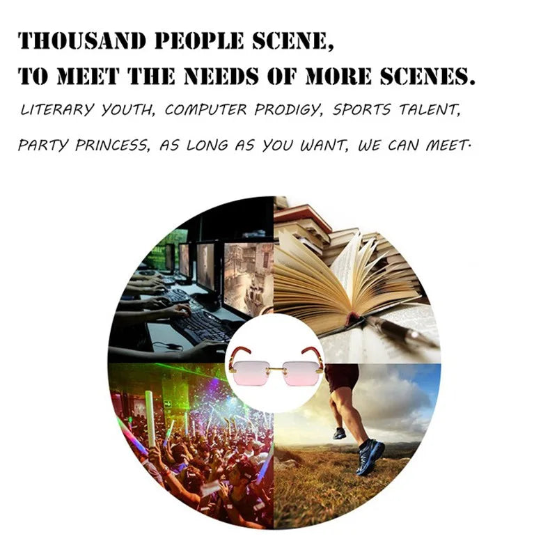 Sun Glasses Small Sunglasses Goggles Vintage Rimless Sunglasses For Summer Outdoor Activities Women