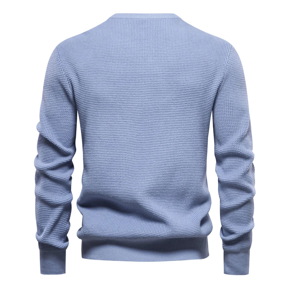 AIOPESON Fashion Patchwork Youth Sweater for Men Autumn Casual Pullover Quality Knitted Men's Sweater