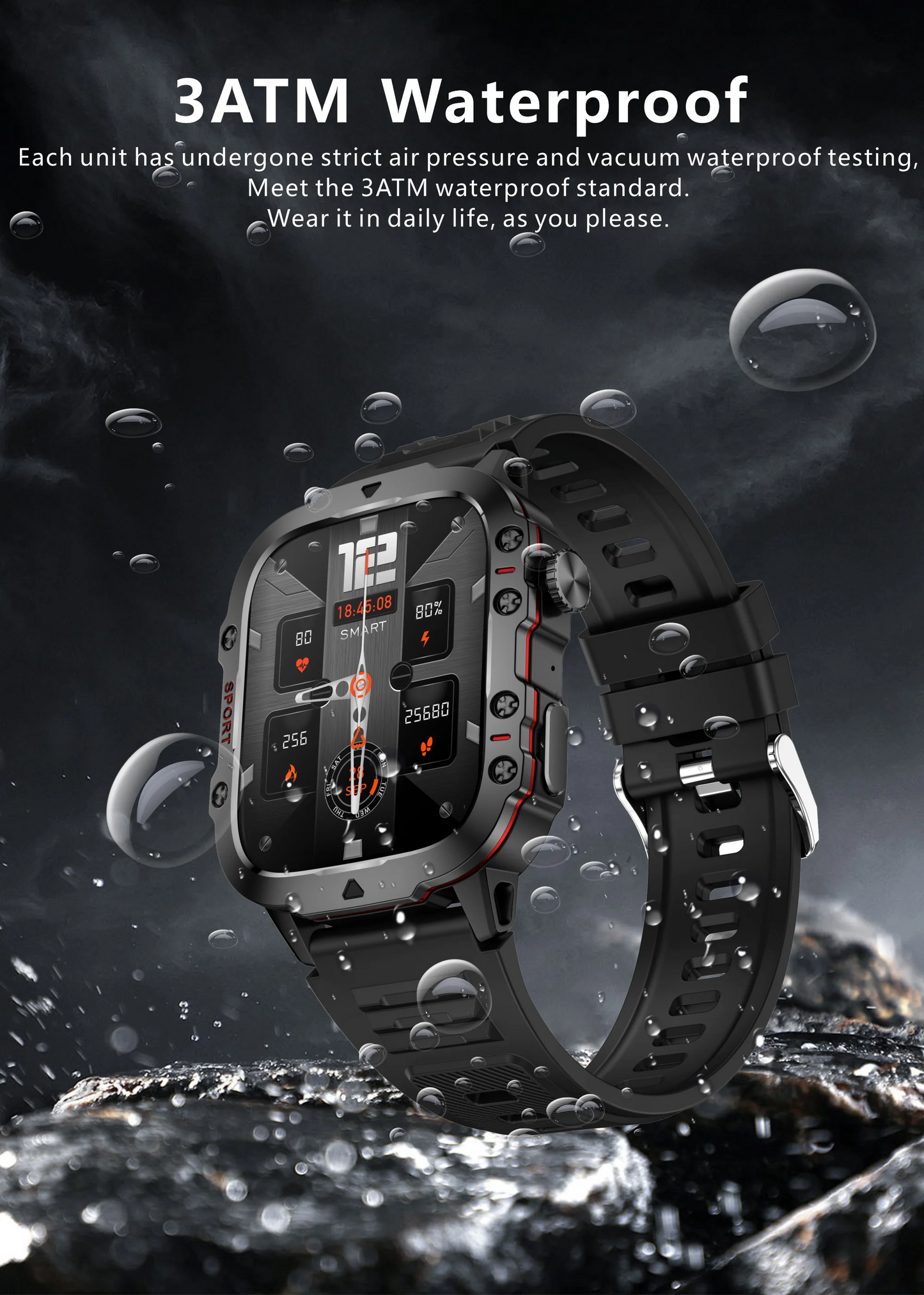 Military Men Smart Watch Bluetooth Call Fitness Clock Heart Monitor 3ATM Swim Waterproof Sport Smartwatch for Xiaomi iPhone 2025