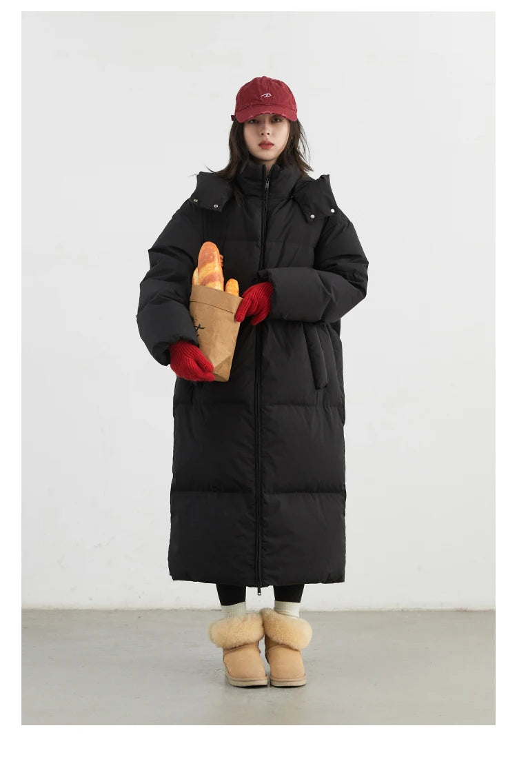 CHIC VEN Korean Women White Down Coats Loose Solid Female 90 White Duck Down Jacket for Woman Tops Autumn Winter 2024 Clothing