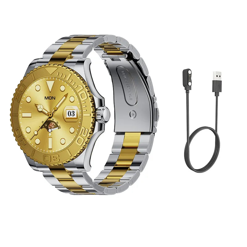 Luxury Smartwatch Smart Watch Men Yacht Range Master Smart Clock with Calls Aiweile AW46 AMOLED Screen Sports Modes for Android