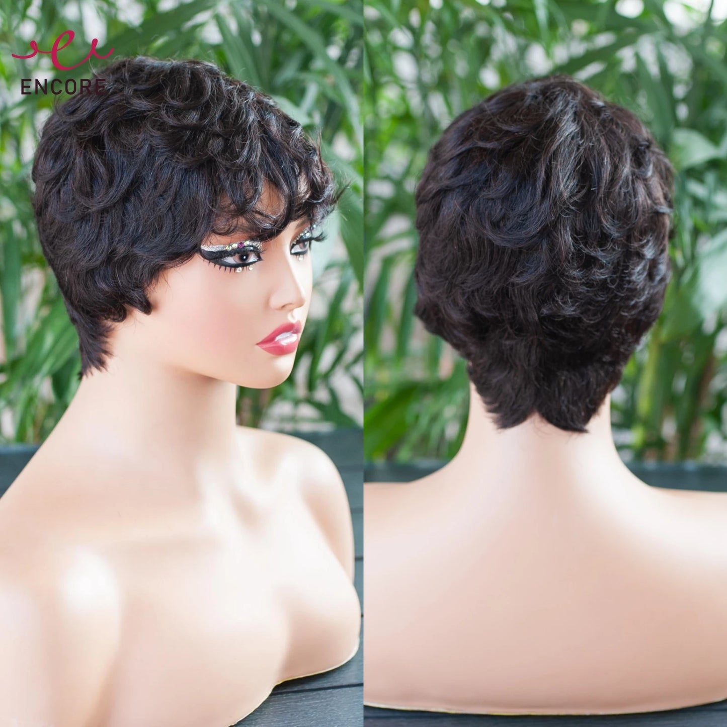 150% Density Short Pixie Cut Wigs Human Hair Wigs Full Machine Made 100% Brazilian Remy Fumi Hair Wig Bob Wigs for Black Women