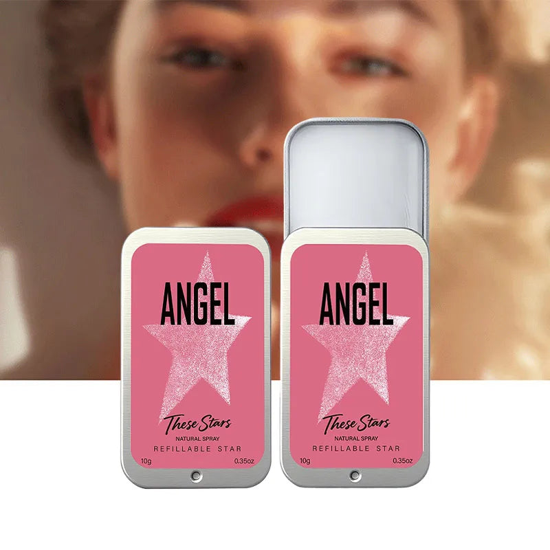 Angel Star Solid Perfume Cream, Portable Refillable Fragrance Balm, Woody Scent Refreshing Lasting Fragrance Balm Gift For Women