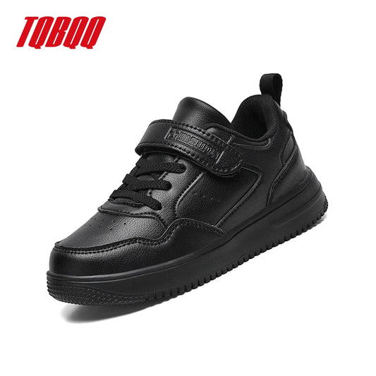 Kids' Classic Black Skate Shoes Boy Lightweight Breathable Casual Sneakers with Cushioned Insole Non-Slip Design for School