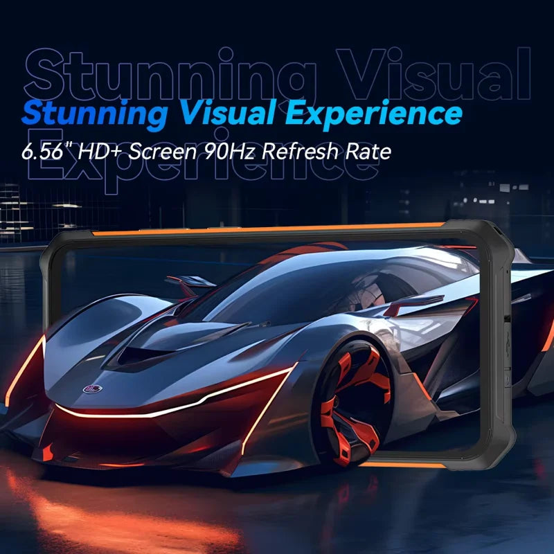 Cubot KingKong ES Ultra-thin Rugged Android Smartphone, 16GB RAM(6GB+10GB), 128GB ROM, 6.56" 90Hz Screen, 48MP Camera, 4G Phone