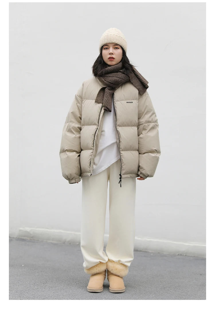 CHIC VEN Women Down Coats Streetwear Solid 90 White Duck Down Stand Collar Female Down Jacket Warm Ladies Overcoat Winter 2024
