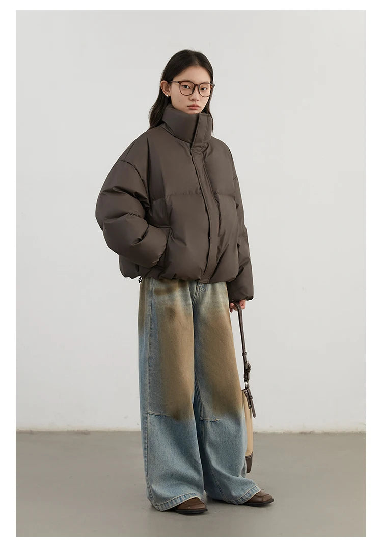 CHIC VEN Women Down Coats Solid Sports Casual Stand Collar PU 90 White Duck Down Ladies Down Jacket Autumn Winter 2025 Clothing