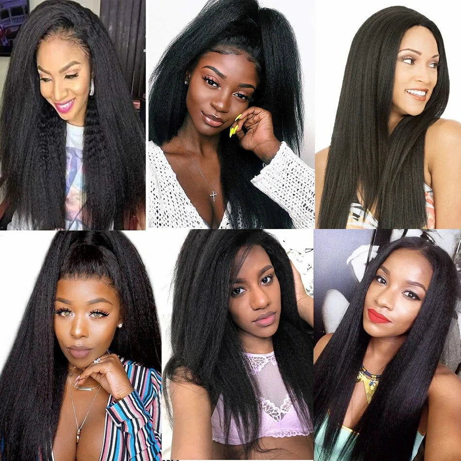 30 Inch Indian Raw Virgin Unprocessed 100% Virgin Human Hair Kinky Straight 1/2/3/4 PCS Bundles Yaki Straight For Black Women