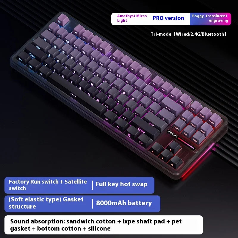Aula Spider F87 Pro Mechanical Keyboard Wireless Customizable Triple Mode Bluetooth Gaming Esports Computer Side-Engraved Keycap