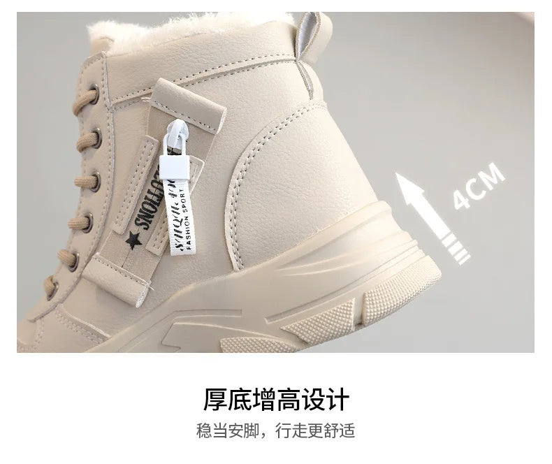 zapatos de mujer Designer Sneakers for Women Casual High Top Shoes Womens Winter Plush Lined Warm Thick Lace-up Sports Shoes