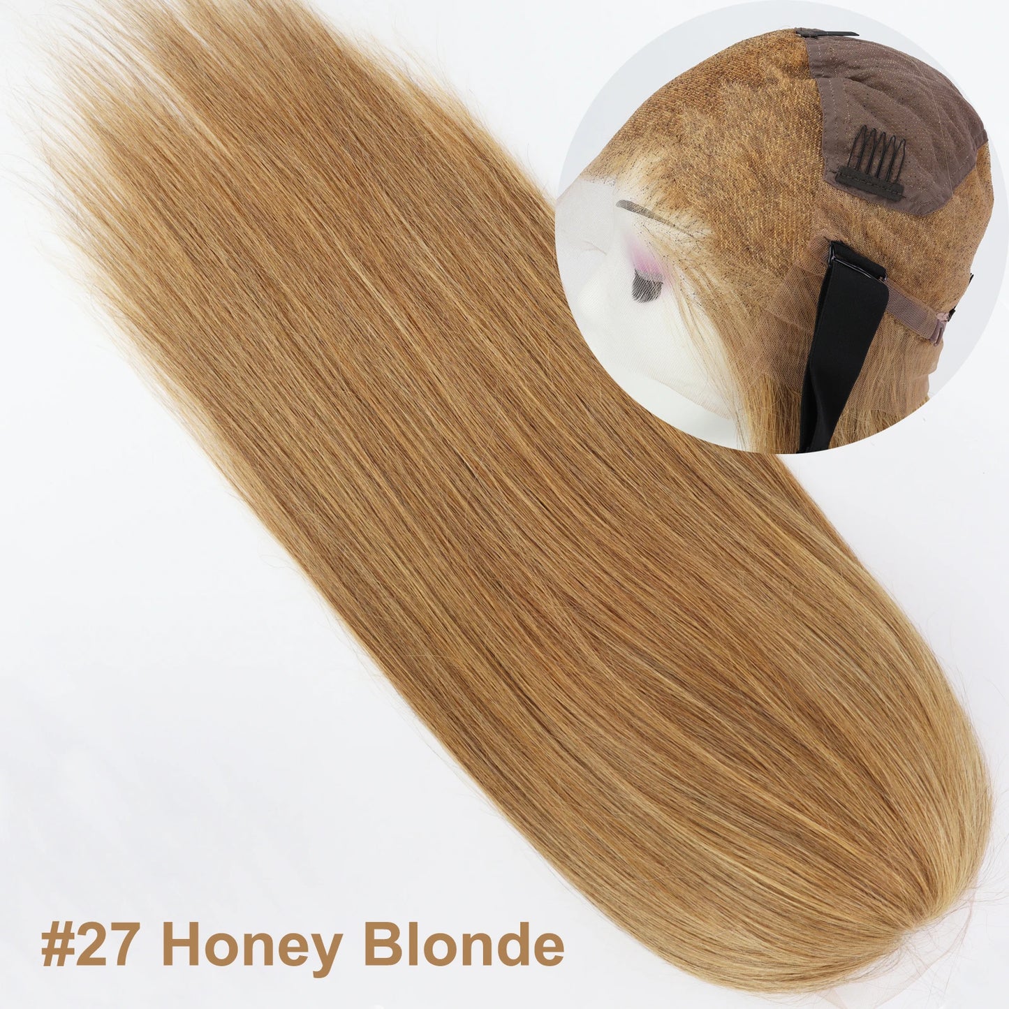 Full HD Lace Wig for Women #27 Honey Blonde 100% Remy Human Hair Invisible Lace Glueless Wig Bleached Knots Natural Straight