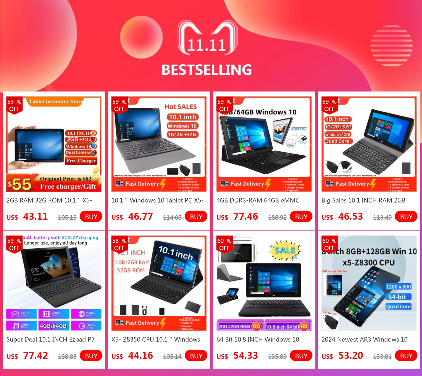 Big Sales 10.1 INCH 4GBRAM 32GB ROM Mltlow Windows 10 Tablet Dual Cameras 5000mAh Li-Poly Battery Quad Core WIFI