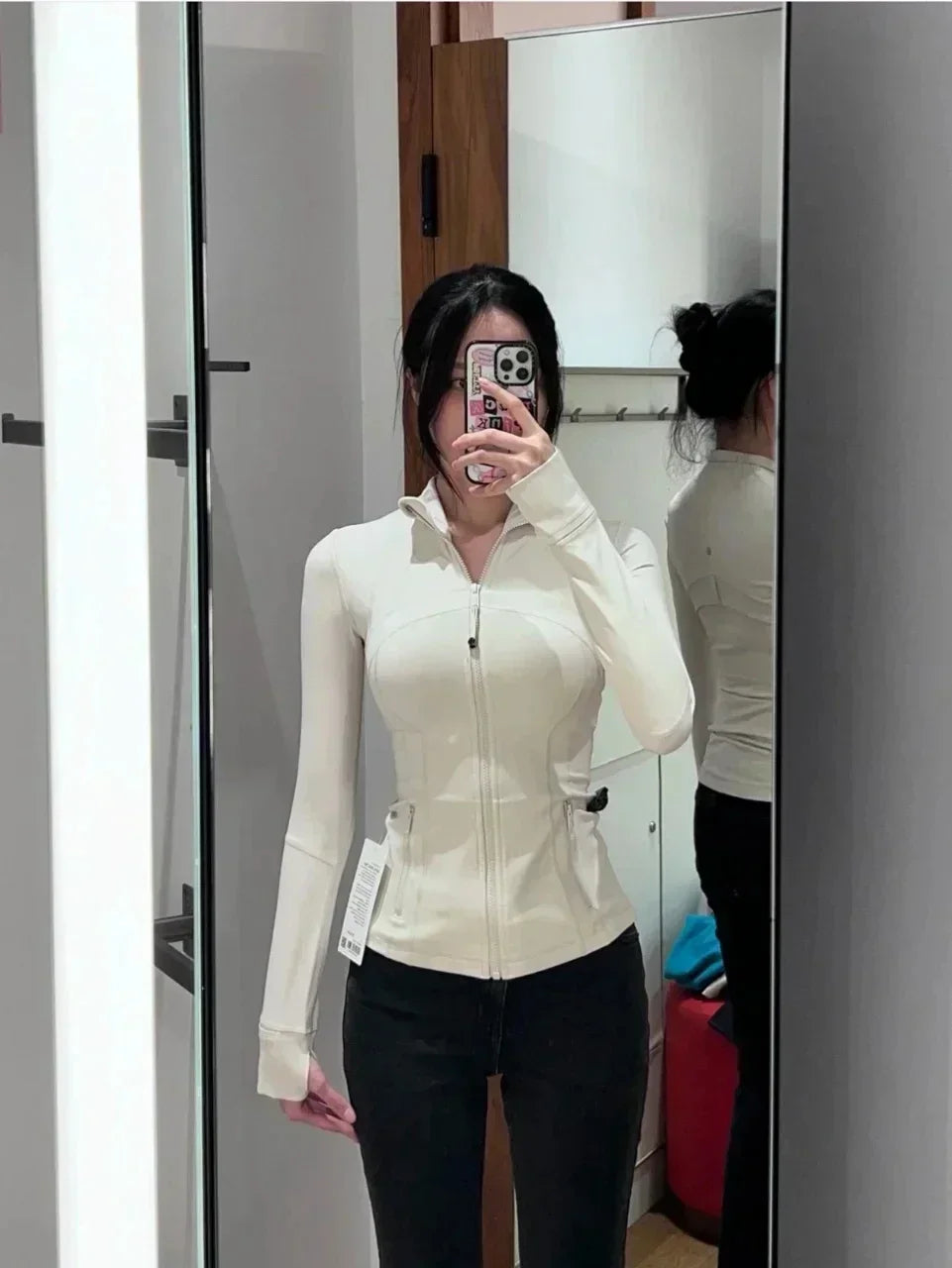 Yoga Clothes Women Define Jacket With Logo Wear Long Sleeve Full Zipper Sports Gym Workout Clothing Slim Fit Dupes Athletic