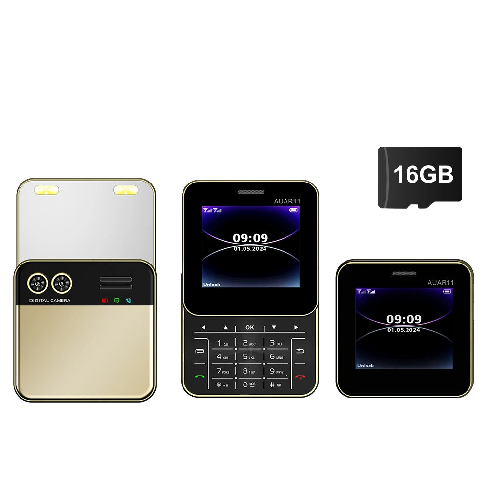 SERVO AUAR11 Rotating Mobile Phone 2 SIM Stadby Torch Speed Dial Magic Voice FM Radio 2G GSM 2.4" Slide Screen Small Cellphones