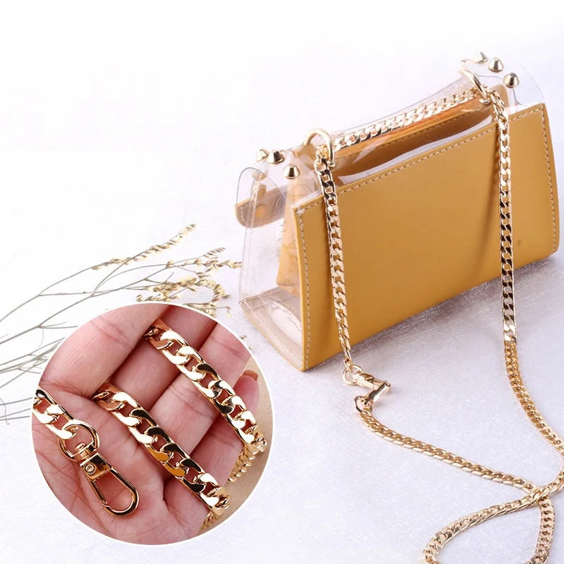 316L Stainless steel and Pearl Gold Silver Black Base Link Bag Chain Parts Accessories Strap Women Kpop Thick Belt Handbag