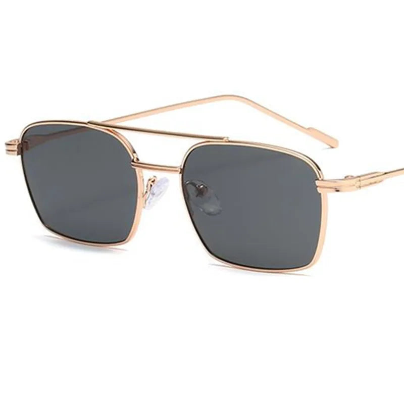 NEW Sun Glasses Unisex Double Beam Anti-UV Spectacles Personality Eyeglasses Simplity Ornamental Alloy Frame Sunglasses