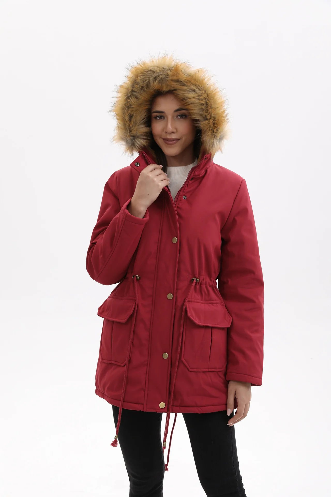 Canada Winter Women's Jacket Coat Parkas Winter Clothes Woman White Goose Down Jacket Fur Hooded Cotton-padded jacket XSYHXY253