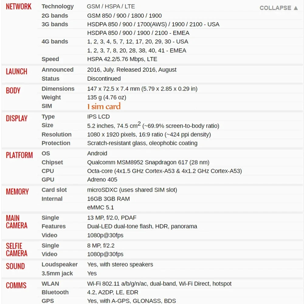 Original BlackBerry DTEK50 4G Mobile Phone 3GB RAM 16GB ROM 5.2'' IPS LCD 13MP+8MP Snapdragon 617 Octa-Core Android SmartPhone