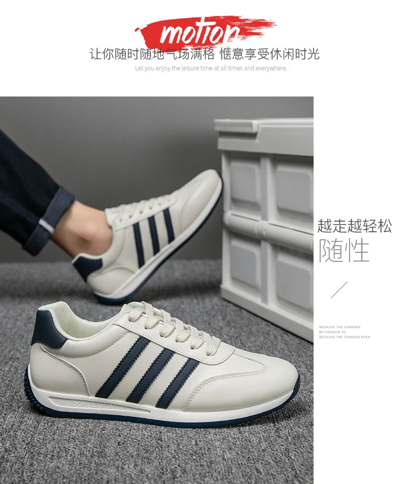 2025Summer Fashion Comfortable Classic New High-Quality Leather Agan Shoes Men's Sneakers Three Colors39-44
