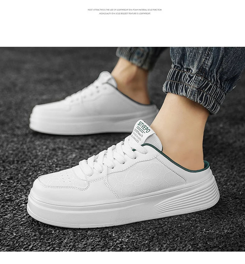 Men's Shoes Four Seasons Outdoor Half Dragging Lazy Casual Versatile One Step Shoes Men's Fashion Slippers Versatile Trendy Anti