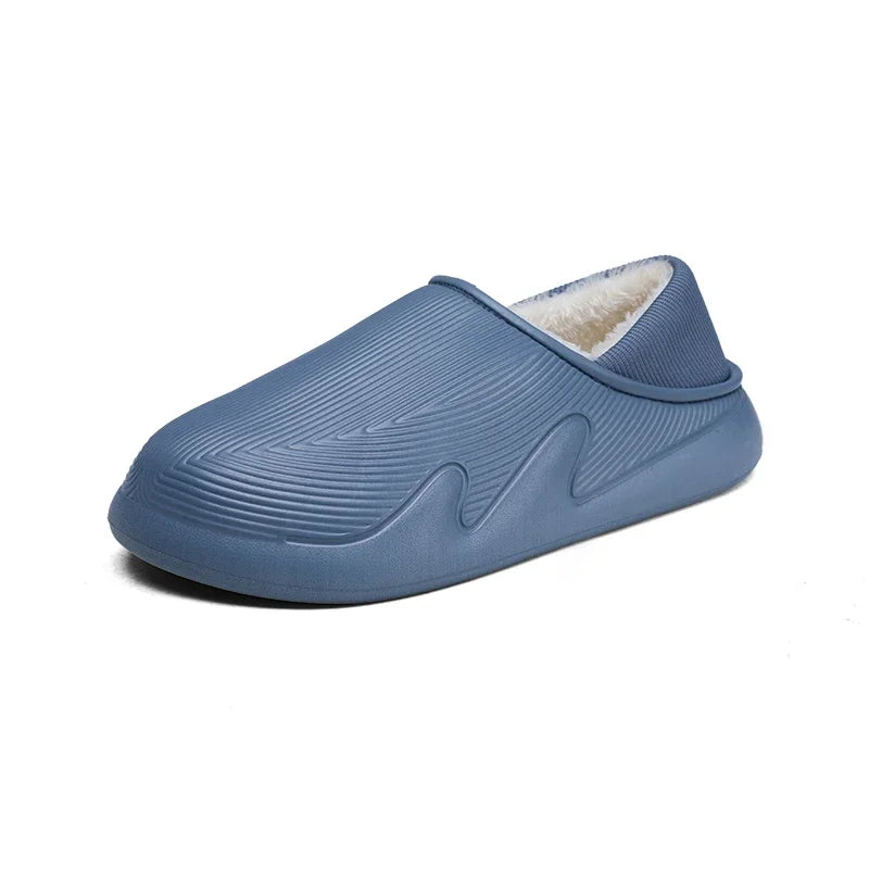 Slippers Men Indoor Fashion Waterproof Slides Home Bedroom Shoes New Style Warm and Fleece Cold Resistant Home Slippers