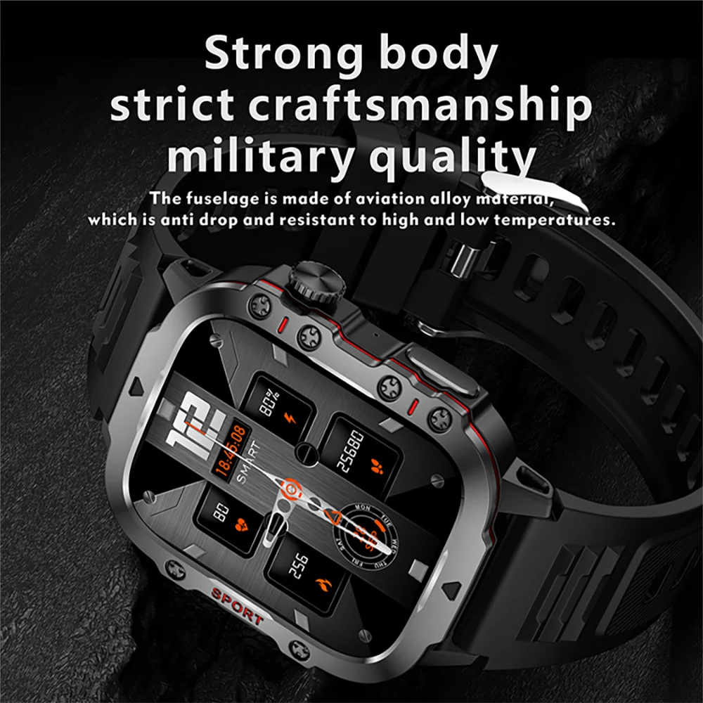 Military Men Smart Watch Bluetooth Call Fitness Clock Heart Monitor 3ATM Swim Waterproof Sport Smartwatch for Xiaomi iPhone 2025